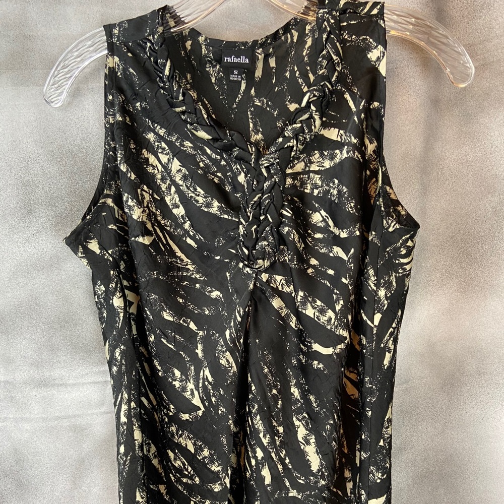 Rafaella Dress Tank with braided v-neckline accent
